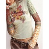 image:imageMakeMeChic Womens Boho Clothing Floral Polka Dots Paisley Crop Tops Long Sleeve Mock Neck Summer Mesh Tee ShirtApricot