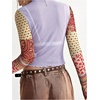 image:imageMakeMeChic Womens Boho Clothing Floral Polka Dots Paisley Crop Tops Long Sleeve Mock Neck Summer Mesh Tee ShirtMulticolor