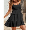 image:imageMakeMeChic Womens Boho Mini Dress Summer Vacation Sundress Dots Sleeveless Cami Country Short DressBlack