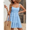 image:imageMakeMeChic Womens Boho Mini Dress Summer Vacation Sundress Dots Sleeveless Cami Country Short DressBlue
