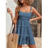 image:imageMakeMeChic Womens Boho Mini Dress Summer Vacation Sundress Dots Sleeveless Cami Country Short DressDusty Blue