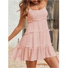 image:imageMakeMeChic Womens Boho Mini Dress Summer Vacation Sundress Dots Sleeveless Cami Country Short DressPink