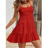 image:imageMakeMeChic Womens Boho Mini Dress Summer Vacation Sundress Dots Sleeveless Cami Country Short DressRed