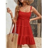 image:imageMakeMeChic Womens Boho Mini Dress Summer Vacation Sundress Dots Sleeveless Cami Country Short DressRed
