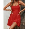 image:imageMakeMeChic Womens Boho Mini Dress Summer Vacation Sundress Dots Sleeveless Cami Country Short DressRed