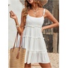image:imageMakeMeChic Womens Boho Mini Dress Summer Vacation Sundress Dots Sleeveless Cami Country Short DressWhite