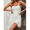 image:imageMakeMeChic Womens Boho Mini Dress Summer Vacation Sundress Dots Sleeveless Cami Country Short DressWhite