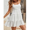 image:imageMakeMeChic Womens Boho Mini Dress Summer Vacation Sundress Dots Sleeveless Cami Country Short DressWhite