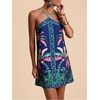 image:imageMakeMeChic Womens Boho Tropical Halter Mini Dress Backless Summer Vacation Dresses Floral SundressTropical Blue