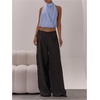 image:imageMakeMeChic Womens Cute Summer Halter Tank Top Draped Sleeveless Tie Open Back Crop TopsBlue