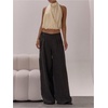 image:imageMakeMeChic Womens Cute Summer Halter Tank Top Draped Sleeveless Tie Open Back Crop TopsYellow