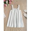 image:imageMakeMeChic Womens Frill Trim Sleeveless Tank Dress Bow A Line Summer Mini Dresses SundressWhite