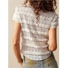 image:imageMakeMeChic Womens Lace Button Up Tops V Neck Short Sleeve Ruffle Layered Y2k T ShirtWhite