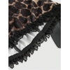 image:imageMakeMeChic Womens Leopard Print Corset Top Bow Lace Strapless Tube Crop Tops Y2K Bandeau TopBrown