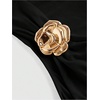 image:imageMakeMeChic Womens Off The Shoulder Crop Tops Metal Floral Ruched Knot Sleeveless TankBlack