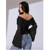 image:imageMakeMeChic Womens Off The Shoulder Lace Tank Tops Going Out Bell Sleeve Crop Tops Summer Y2K OutfitsBlack a