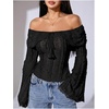 image:imageMakeMeChic Womens Off The Shoulder Lace Tank Tops Going Out Bell Sleeve Crop Tops Summer Y2K OutfitsBlack a