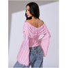 image:imageMakeMeChic Womens Off The Shoulder Lace Tank Tops Going Out Bell Sleeve Crop Tops Summer Y2K OutfitsPink