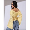 image:imageMakeMeChic Womens Off The Shoulder Lace Tank Tops Going Out Bell Sleeve Crop Tops Summer Y2K OutfitsYellow