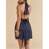 image:imageMakeMeChic Womens Polka Dots Halter Dress Tie Backless Ruched Sleeveless Mini DressesBlue