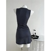 image:imageMakeMeChic Womens Polka Dots Tank Dress Ruched Sleeveless Bodycon Party Mini DressesBlue Polka Dots