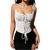image:imageMakeMeChic Womens Renaissance Corset Bustier Tops Shapewear Lingerie Lace Up Floral Sexy Strapless Overbust Crop TopApricot a