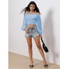 image:imageMakeMeChic Womens Renaissance Costume Shirts Pirate Top Off Shoulder Tops Long Sleeve BlouseBlue