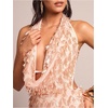 image:imageMakeMeChic Womens Sequin Sparkly Halter Dress Low Cut Open Back Draped Fringe Party DressesCoral Pink