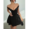 image:imageMakeMeChic Womens Sexy Elegant Off The Shoulder Dress High Waist Slimming Mini Cocktail DressesBlack