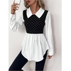 image:imageMakeMeChic Womens Soft BlouseBlack Dots
