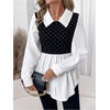 image:imageMakeMeChic Womens Soft BlouseBlack Dots