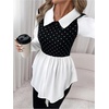 image:imageMakeMeChic Womens Soft BlouseBlack Dots