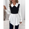 image:imageMakeMeChic Womens Soft BlouseBlack Dots
