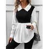image:imageMakeMeChic Womens Soft BlouseBlack and White