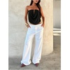 image:imageMakeMeChic Womens Strapless Tube Tops Draped Front Backless Elegant Dressy Crop TopsBlack