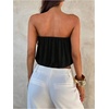 image:imageMakeMeChic Womens Strapless Tube Tops Draped Front Backless Elegant Dressy Crop TopsBlack