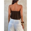 image:imageMakeMeChic Womens Strapless Tube Tops Draped Front Backless Elegant Dressy Crop TopsBrown