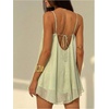 image:imageMakeMeChic Womens Summer Deep V Neck Cami Dress Tie Backless Flowy Beach Vacation Mini DressesGreen
