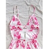 image:imageMakeMeChic Womens Summer Floral Cami Dress Backless Cut Out Ruffle Hem A Line Mini Dresses SundressPink