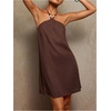 image:imageMakeMeChic Womens Summer Halter Neck Dress Summer Beaded A Line Criss Cross Backless Retro Mini DressesBrown