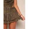 image:imageMakeMeChic Womens Summer Mini Dress Floral Lace Halter Ruffle Tiered Tie Backless Y2K Short DressesArmy Green