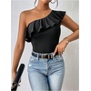 image:imageMakeMeChic Womens Summer Ruffle Tops Going Out Sleeveless Off The Shoulder TopsBlack