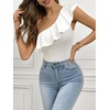 image:imageMakeMeChic Womens Summer Ruffle Tops Going Out Sleeveless Off The Shoulder TopsWhite
