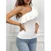 image:imageMakeMeChic Womens Summer Ruffle Tops Going Out Sleeveless Off The Shoulder TopsWhite