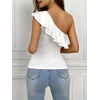 image:imageMakeMeChic Womens Summer Ruffle Tops Going Out Sleeveless Off The Shoulder TopsWhite