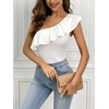 image:imageMakeMeChic Womens Summer Ruffle Tops Going Out Sleeveless Off The Shoulder TopsWhite