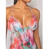 image:imageMakeMeChic Womens Tie Dye Mini Dress Criss Cross A Line Spaghetti Strap Cami DressesMulticolor B