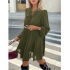 image:imageMakeMeChic Womens Tie Front Mini Dress V Neck Long Sleeve Layer Ruffle Hem Dress Business Casual OutfitsGreen