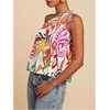 image:imageMakeMeChic Womens Tropical Floral One Shoulder Summer Tank Knot Sleeveless Vacation Blouse TopsMulticolor