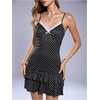 image:imageMakeMeChic Womens Y2k Lace Ruffle Mini Dress Polka Dots Going Out DressesBlack